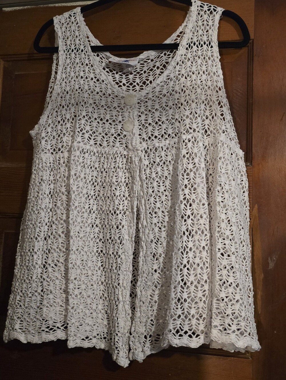 Turtle Bay Coverup White Crochet Sleeveless Women's Top
